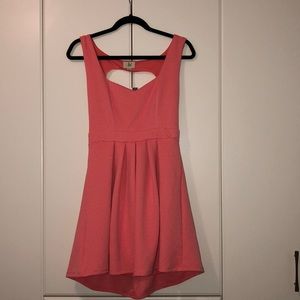 Open Back Salmon Dress
